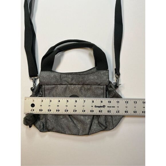 Kipling Crossbody Removable Strap Grab Handle Silver Grey Bag w Roger Monkey EUC - Picture 15 of 16